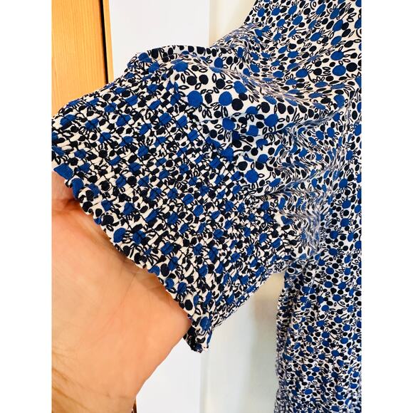 Boden Women's 20/22 Regular Blue Black Small Flowers Floral Jumpsuit Puff Sleeve - Picture 4 of 10